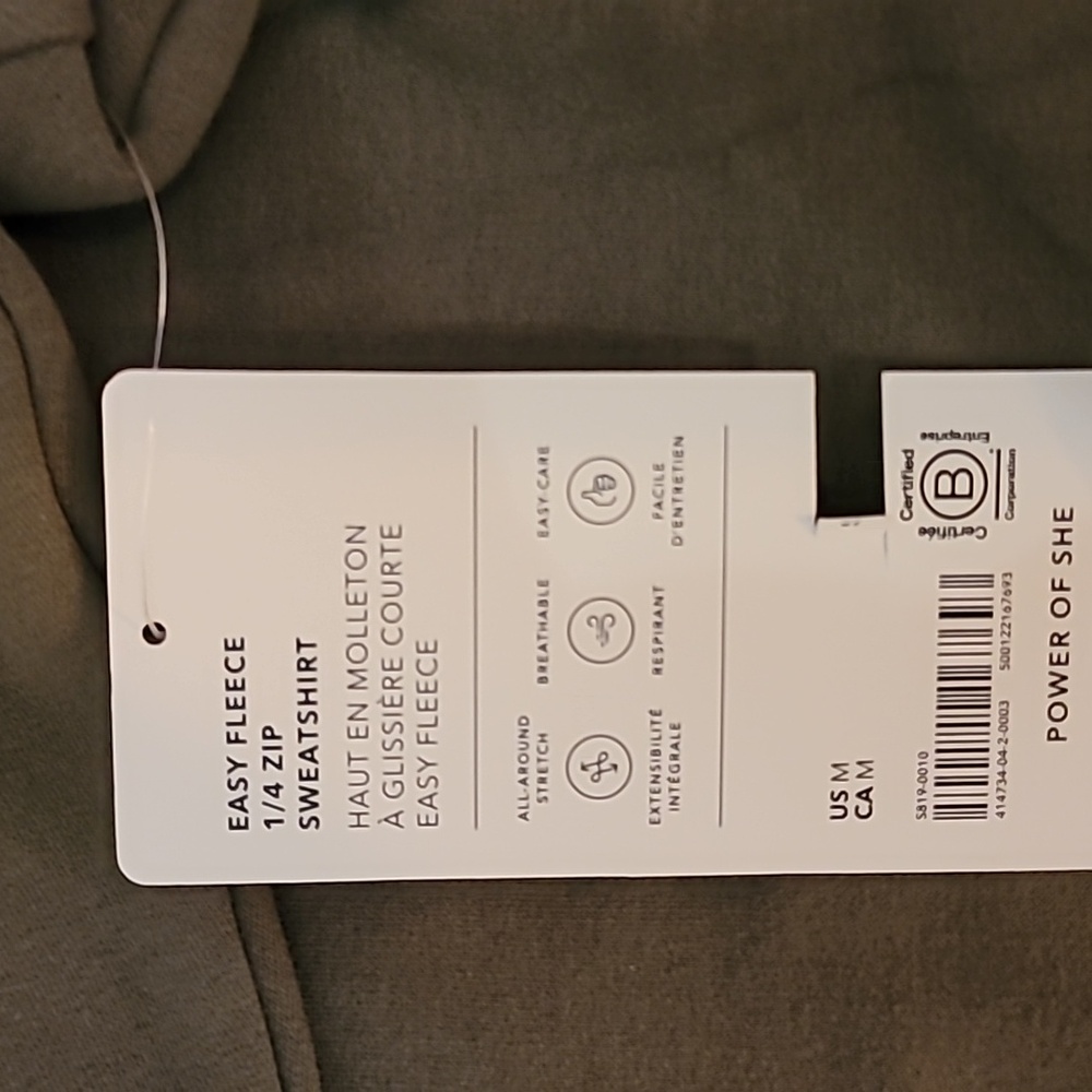Athleta Easy Fleece 1/4 Zip Sweatshirt Size Medium NWT - Picture 5 of 6